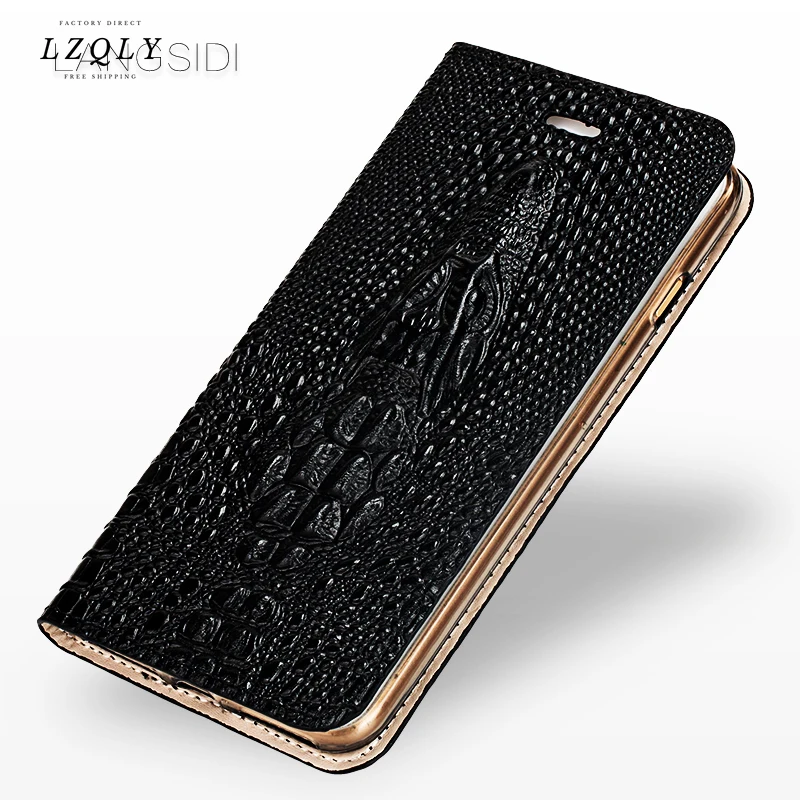 

Genuine Leather Flip Case for Huawei P40 Pro P20 P30 Lite Magnetic Crocodile Card Slot Protection Cover for Honor 9x 8x V30 20