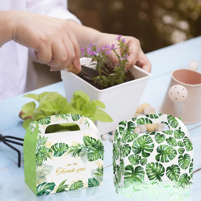 Esturtle Back Palm Banana Leaf Cool Summer Gift Candy Handbag Box Sweet And Biscuits Packing