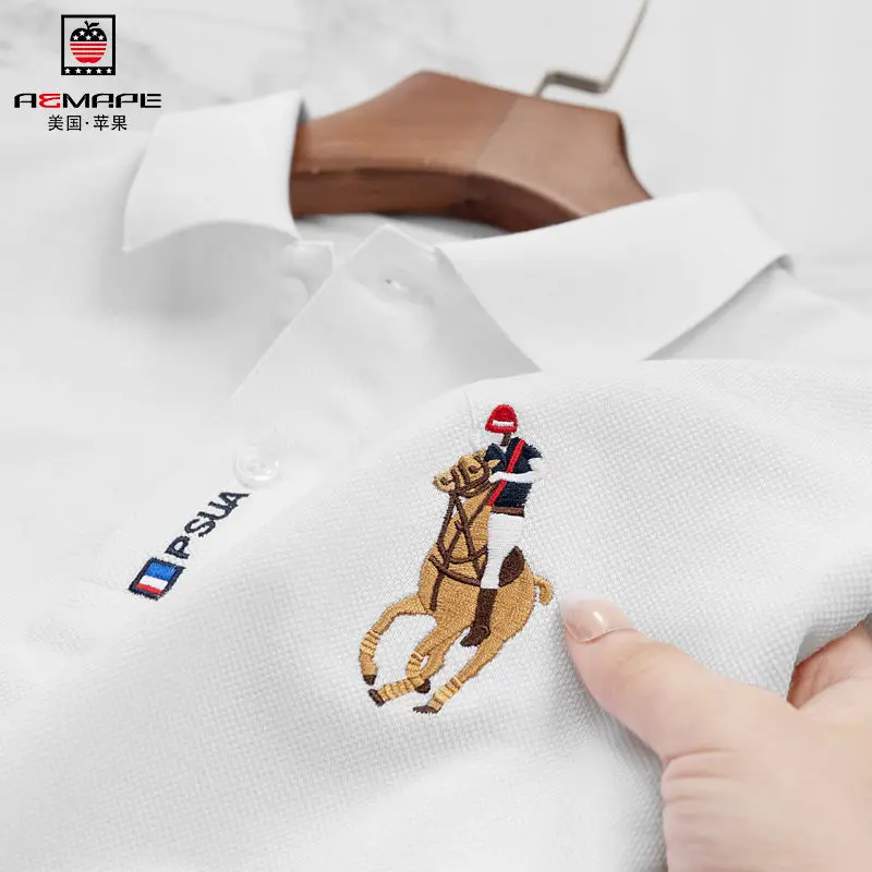 

Summer High Quality Men's Polo Clothing Embroidered Short Sleeve T Shirt Cotton Lapel Social Shirt Roupas masculinas Polo hombre