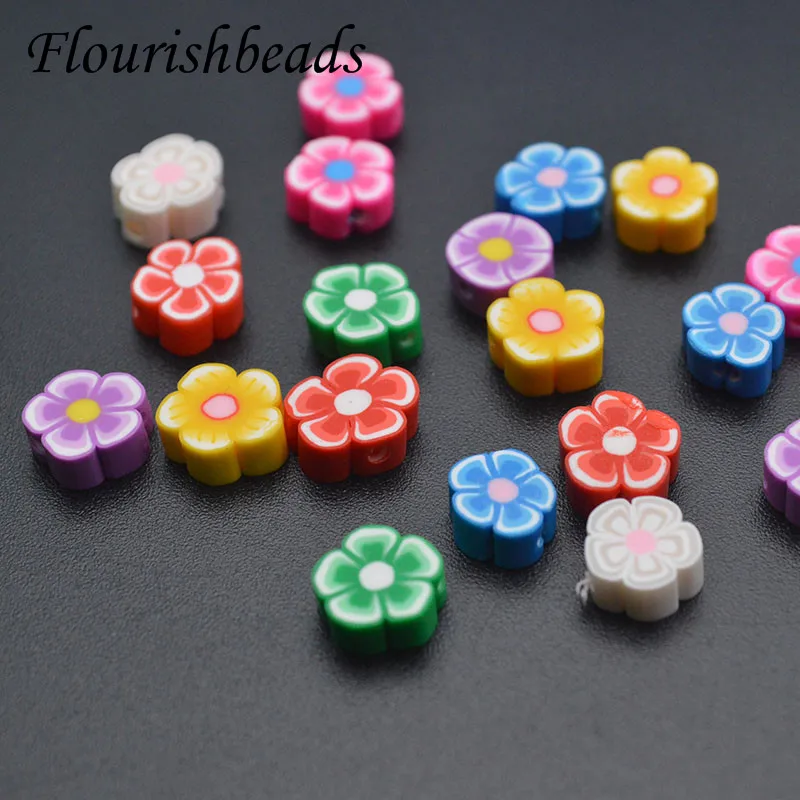 

Оптовая продажа 10 мешков 1000 шт разноцветные цветы смайлик Полимерная глина разделительные бусины для изготовления ювелирных изделий DIY бра...