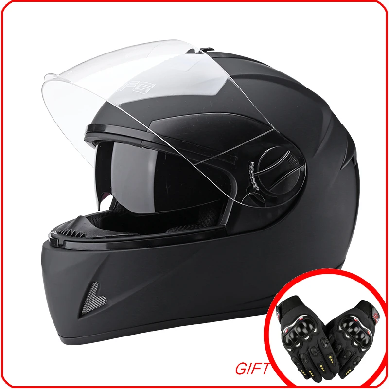 

Motorcycle four seasons full face helmet racing protection head helmets Riding Double visors Warm Liner winter helmets 58-60CM
