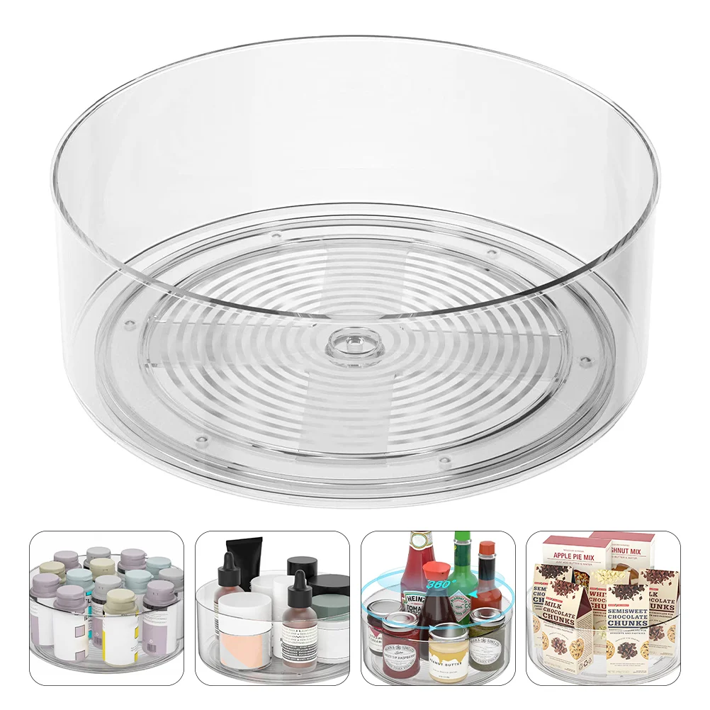 

Organizer Turntable Containerspinning Cabinet Rotating Storage Kitchen Holder Condiment Makeup Rack Countertopseasoning Spices