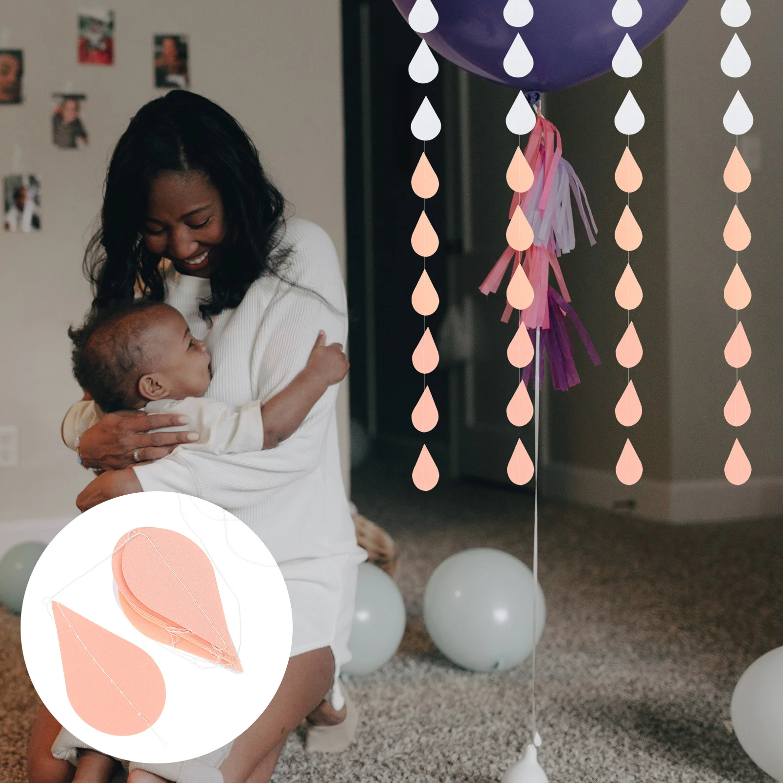 4-струнная капля дождя латте орнамент подвесная гирлянда макет для вечеринки