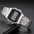 Женские часы, простые цифровые наручные часы в стиле ретро, металлические, с нейтральным стальным ремешком, светодиодные часы для мужчин и женщин