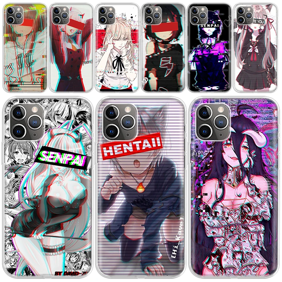 

LEWD Sad Girl Japanese Anime Phone Case for iPhone 13 Pro 12 Mini 11 Max X XS XR 7 Plus 8 6 6S Apple SE 2020 5 5S Pattern Silico