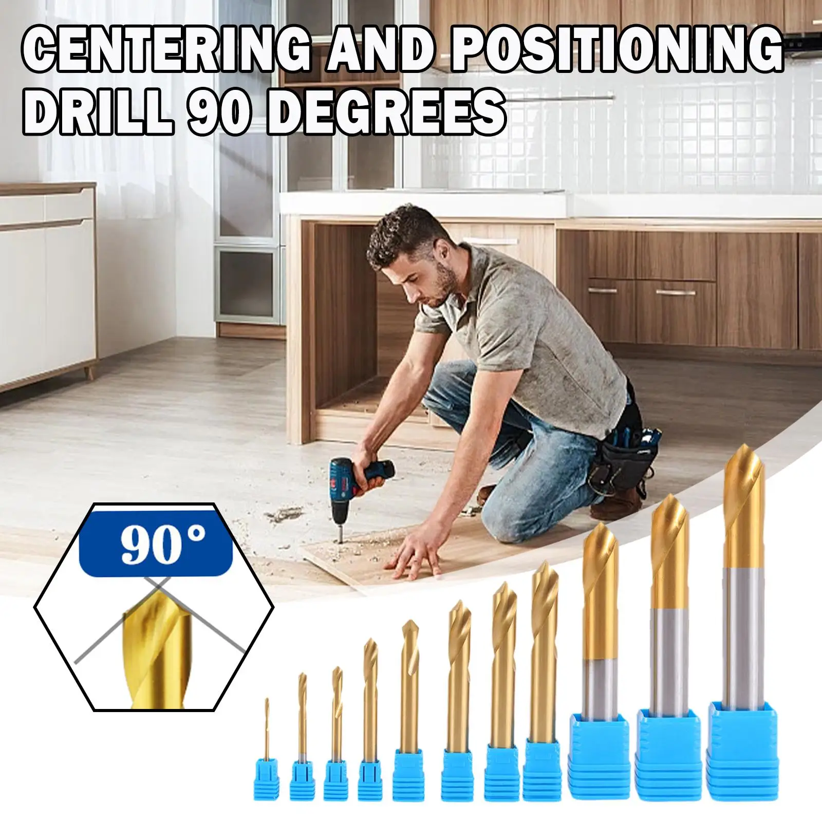 

90 Degree Center Drill Tungsten Carbide Point Drill Centering Positioning Drill 45 Degree Angle Tool Chamfer Drill 10/12/16/18mm