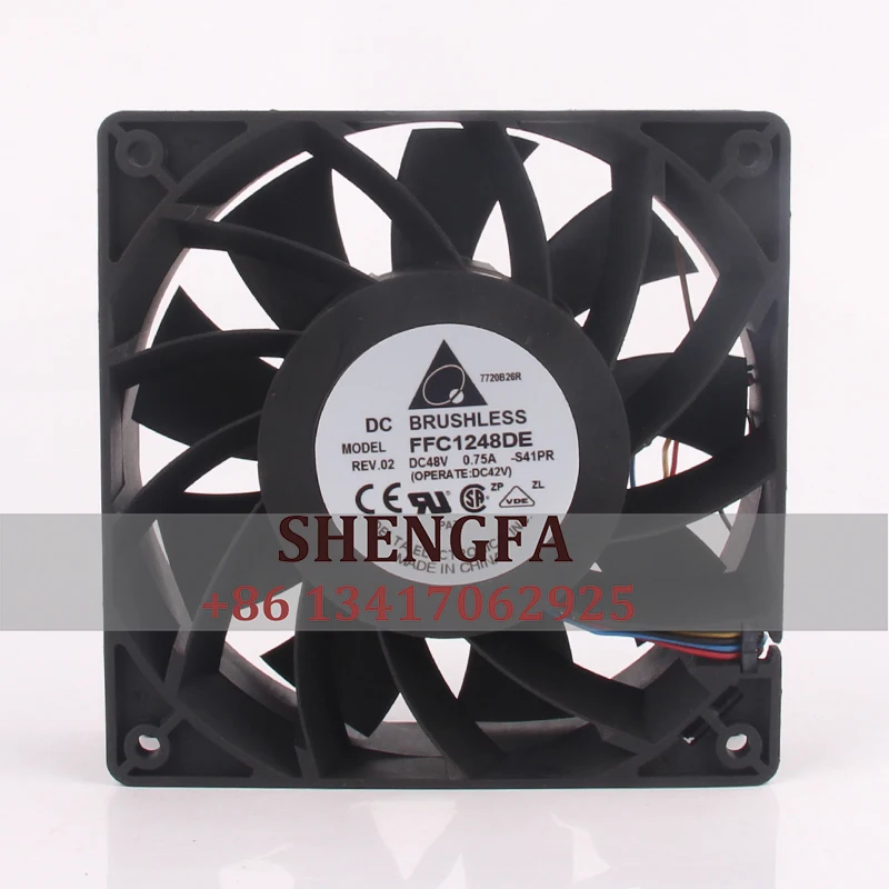 Delta FFC1248DE чехол охлаждающий вентилятор 12V24V 120X120X38 DC48V 0.75A ECAC большой объем промышленный центробежный вытяжной вентилятор