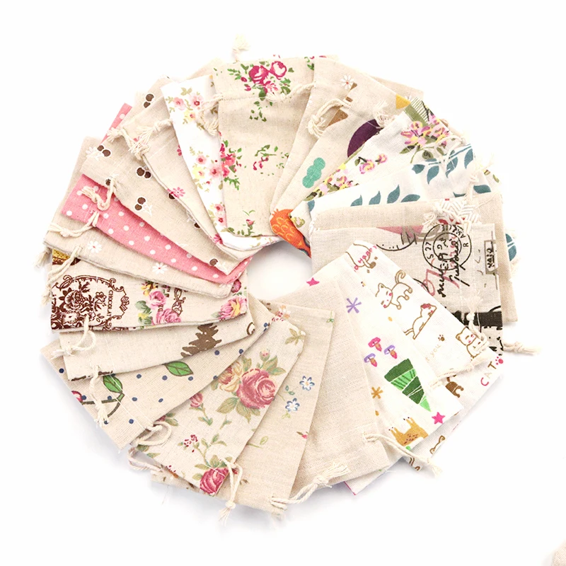 

13x18cm Drawstring Pouches Cotton Linen Storage Bag Gift Jewelry Organizer Case Reusable Makeup Cosmetic Coins Keys Shoes Bags