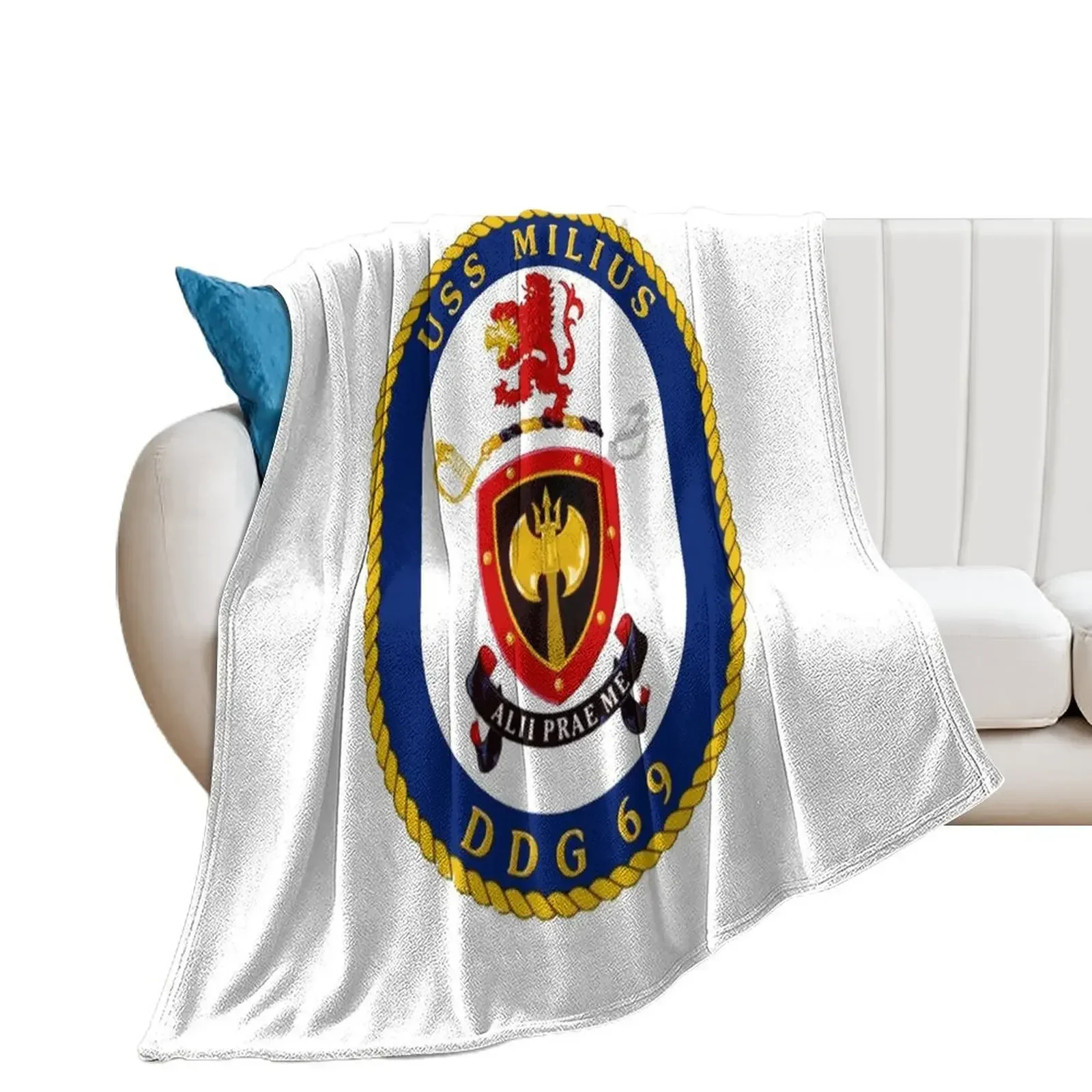 DDG-69 USS Milius Crest Теплый плюшевый плед