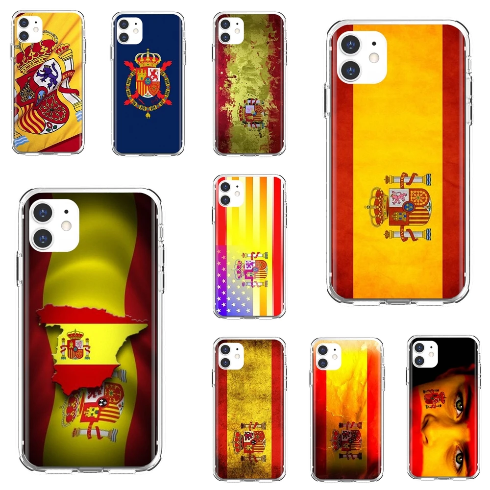 

For iPod Touch iPhone 10 11 12 Pro 4S 5S SE 5C 6 6S 7 8 X XR XS Plus Max 2020 Soft Case Spanish-Eagle-ES-Spain-flag-Banner