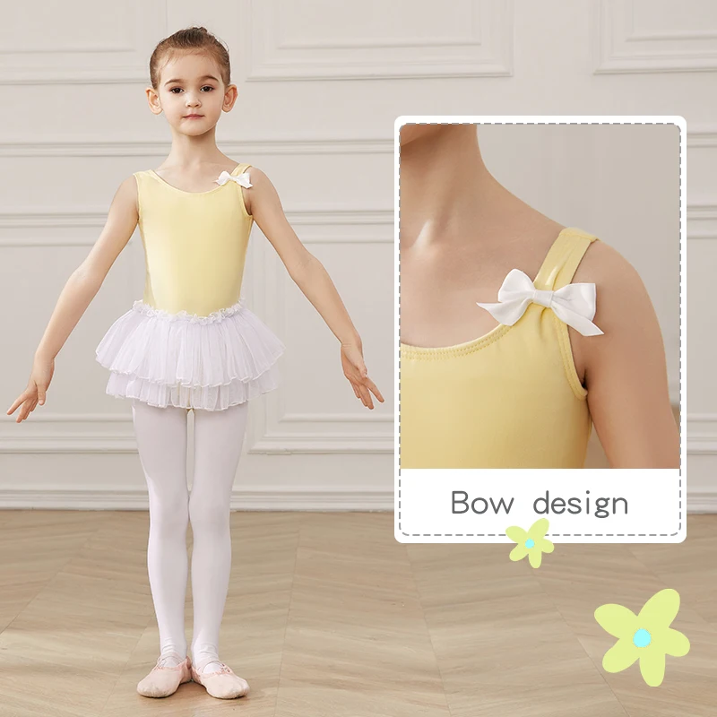 RUYBOZRY Ballet Leotard Dance Costume Gymnastics Cotton Kids Bodysuit Dance Outfit For Girls Dancewear Leotards Ballet Camisole