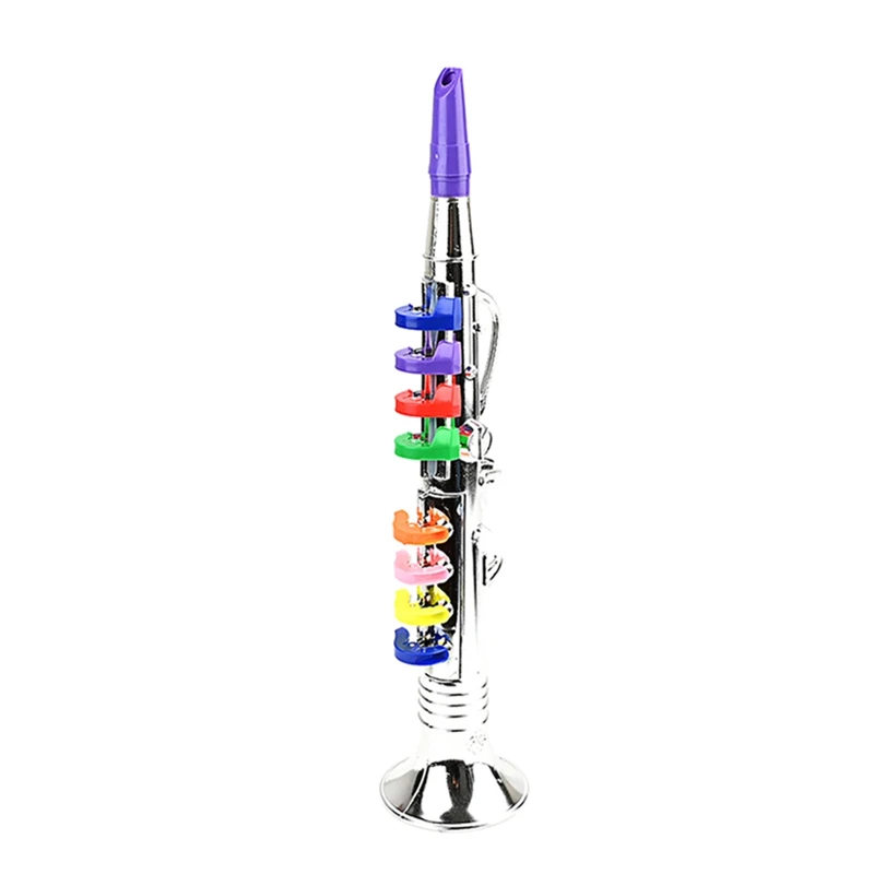 

Kids Saxophone Clarinet Child Gift Saxophone Musical Toys Simulation Instrument With 8 Colored Keys