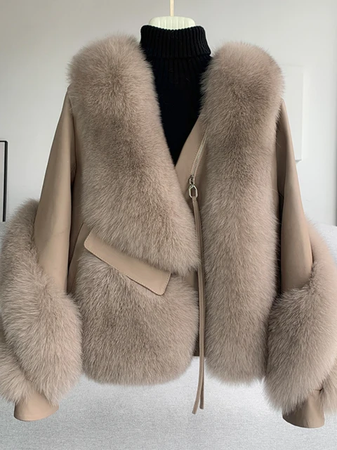 2022 Winter New Real Fox Fur Coats With Genuine Sheepskin Leather Wholeskin Natural Fox Fur Jacket Outwear Luxury Women enlarge