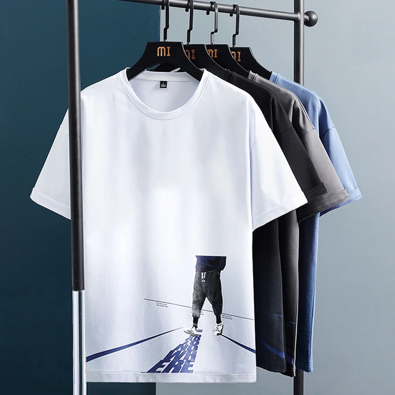 

Fashion Men's T-Shirts Harajuku Hip Hop Streetwear Oversized Short Sleeve T Shirt Men Cotton Casual Cartoon Print Male Tops Tee