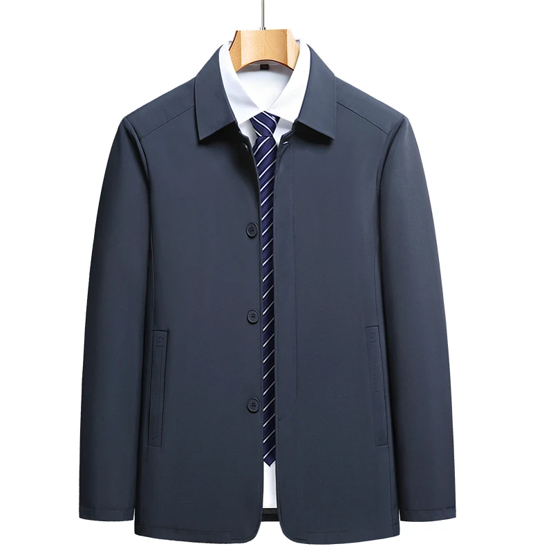 

Men Business Jacket Spring Autumn Outdoors Mens Casual Jackets Turndown Collar Zipper Classic Male Outerwear Man Office Outerwea