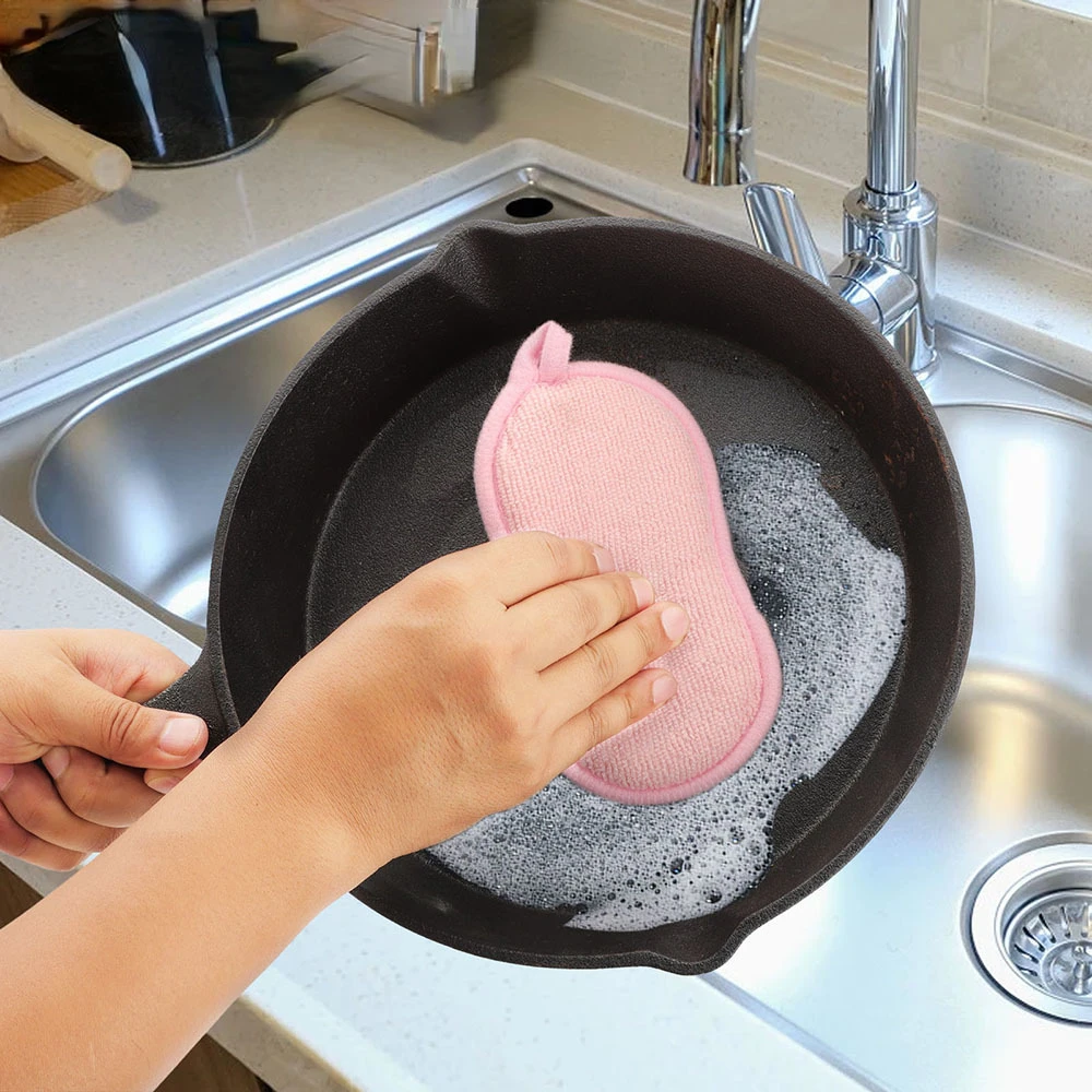 

Brush Double Sided Scouring Pad Reusable Cleaning Magic Sponges Cloth Kitchen Cleaning Tools Wipers Dishwashing Accessories