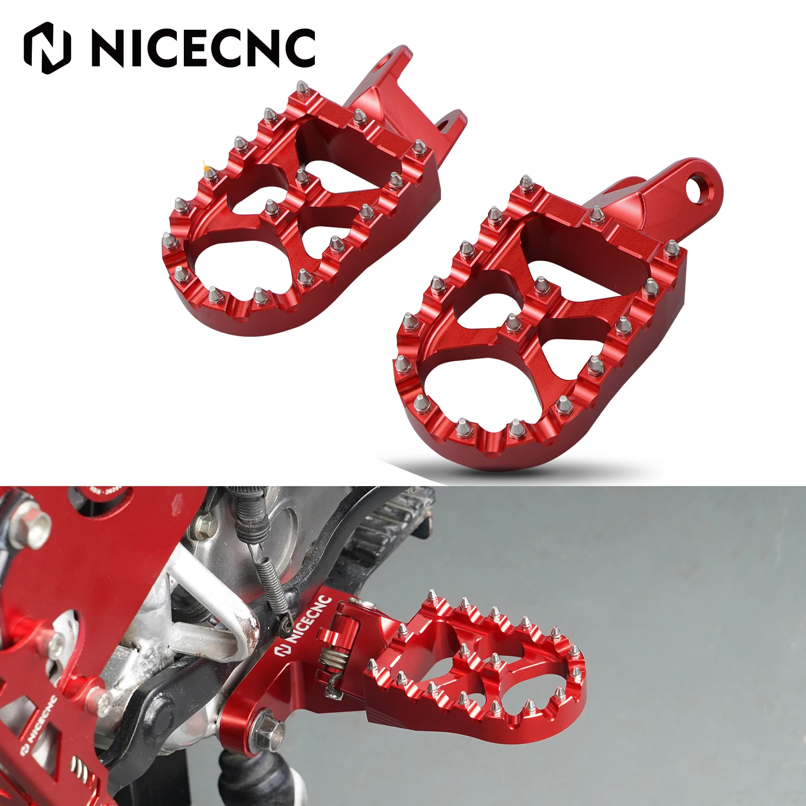 

NiceCNC Foot Rests Footrest Footpegs Pegs Pedals For Honda XR650L 1993-2023 XR 650R 600R 400R 250R CR 80R 85R 80RB 85RB Expert