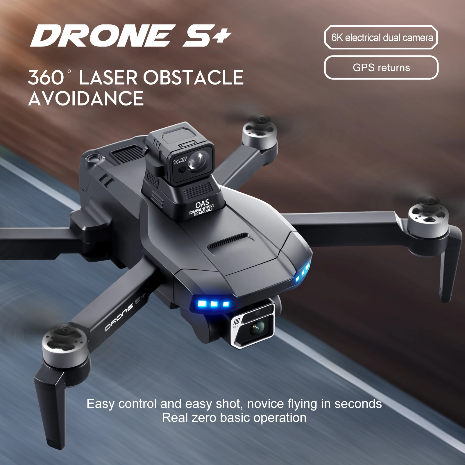 

Drone High-Performance 3000Meters LSRC-S+ GPS 5G WIFI FPV With 6K HD Camera 25mins Flight Time Brushless RC Drone Quadcopter