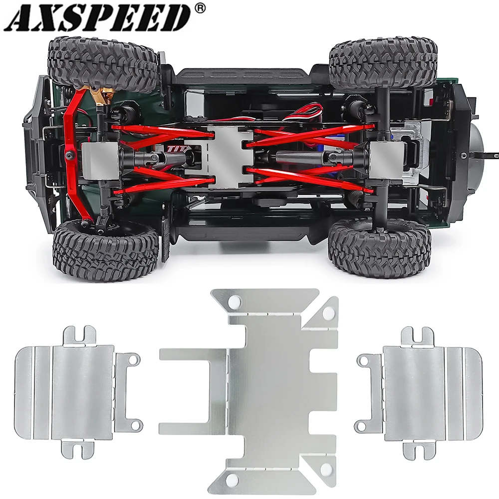 

AXSPEED нержавеющая сталь корпус бронированная противоскользящая пластина Защита оси для 1/18 RC Crawler TRX4M Бронко защитные обновленные детали