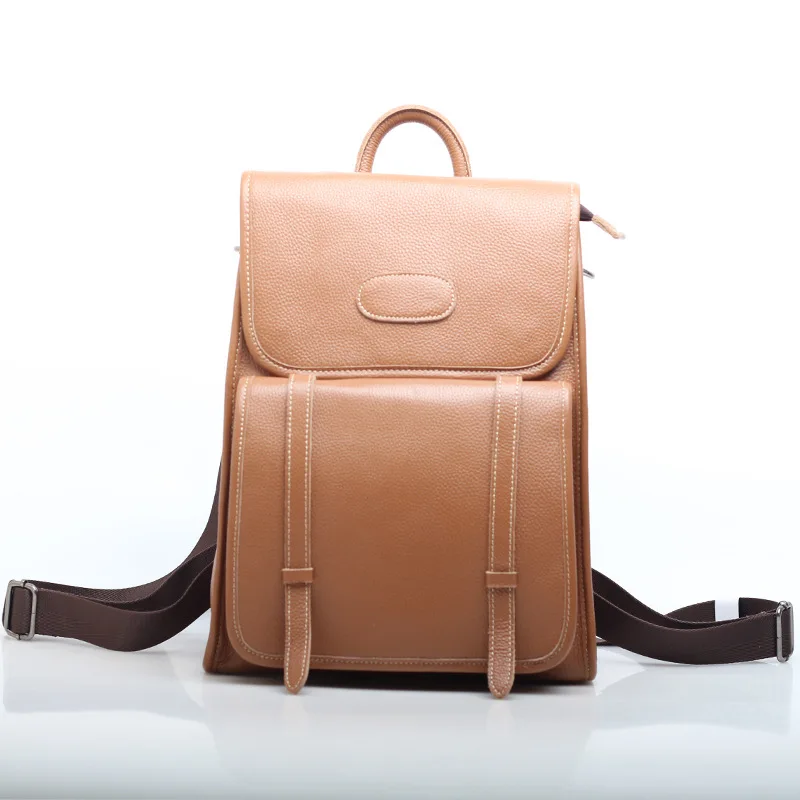 

Большой мягкий рюкзак унисекс из натуральной кожи, сумка для ноутбука