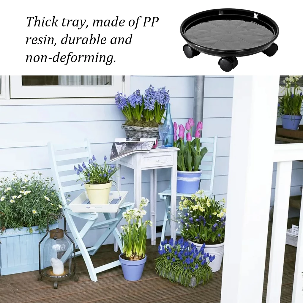 

Flowerpot Storage Plate with Wheel Flower Pot Dish Watering Potted Plantdish Tray for Home Patio Balcony Garden