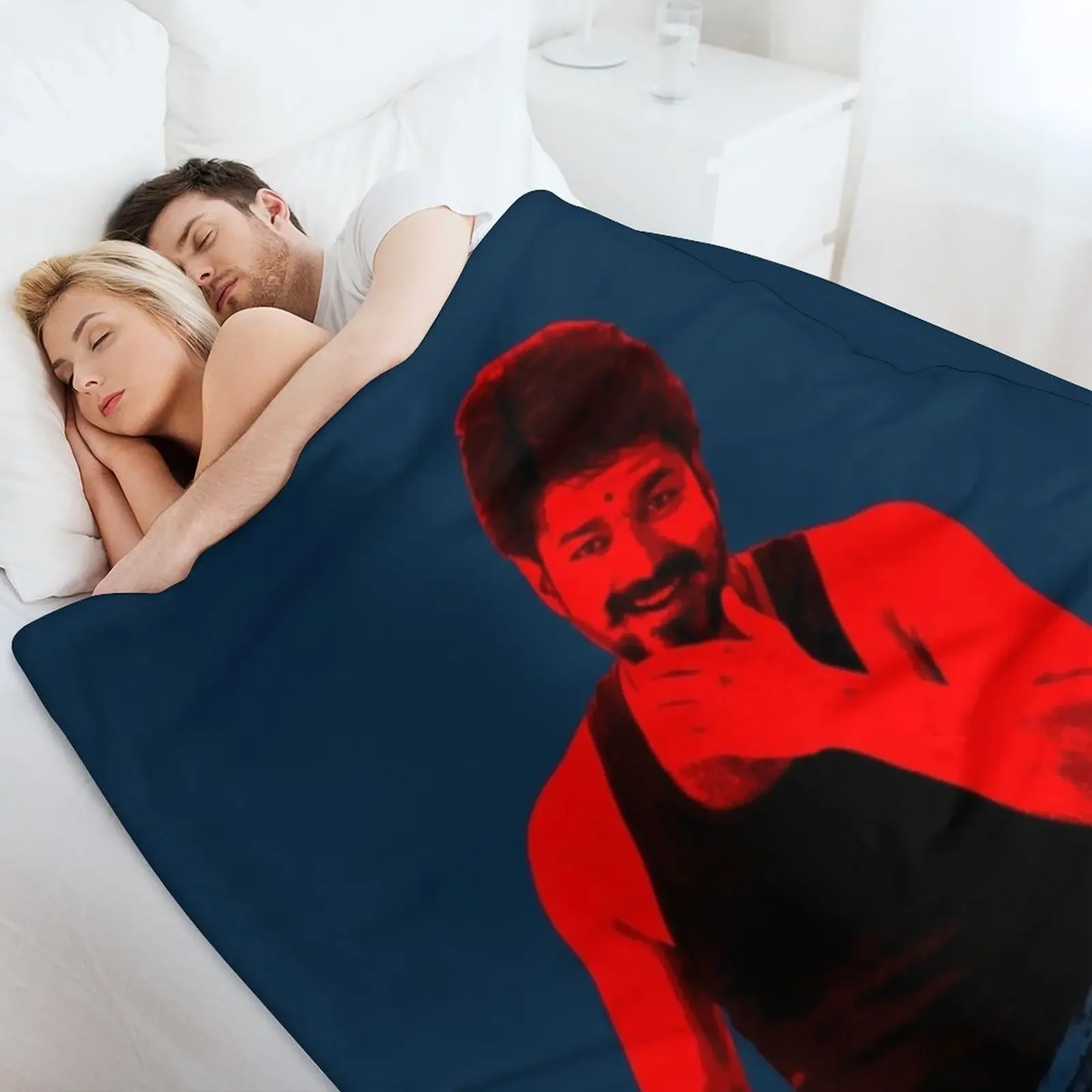 Фото Плед Thalapathy Vijay, устойчивый к пятнам, уютный и теплый плед №4