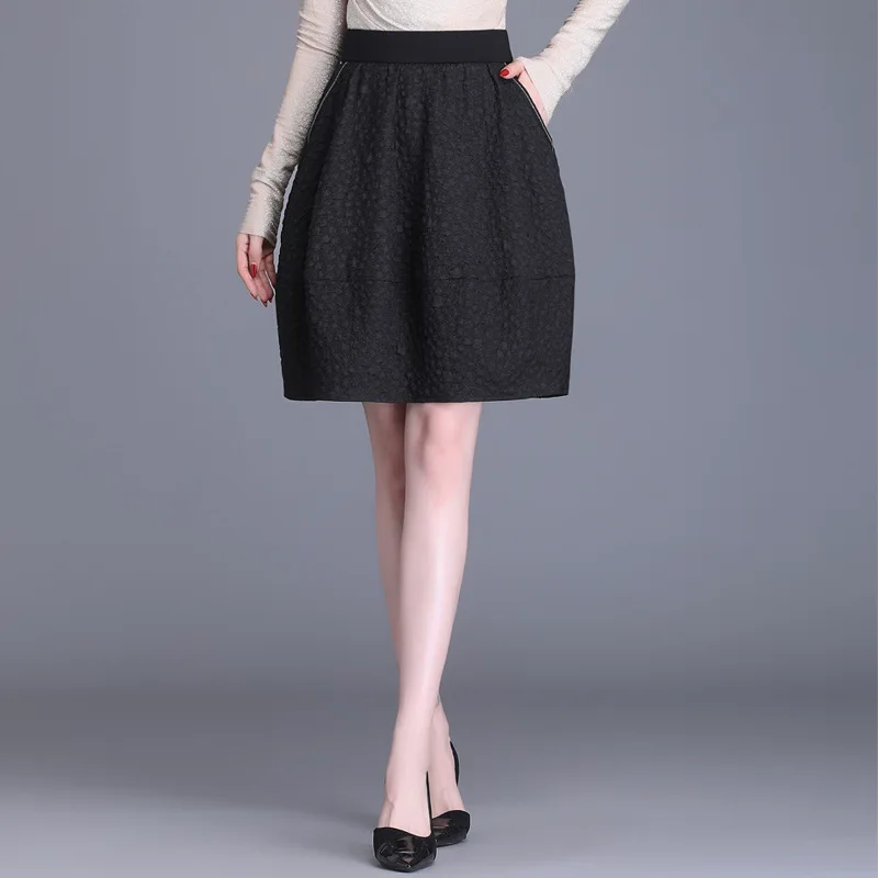 

Мини-юбка женская трапециевидная, жаккардовая, с высокой талией