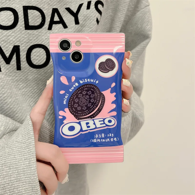

Creative Biscuit Packaging Phone Case Cover for IPhone 14 Plus 11 12 13 14 Pro X XR XS Max Shockproof Cases for IPhone 14 Case