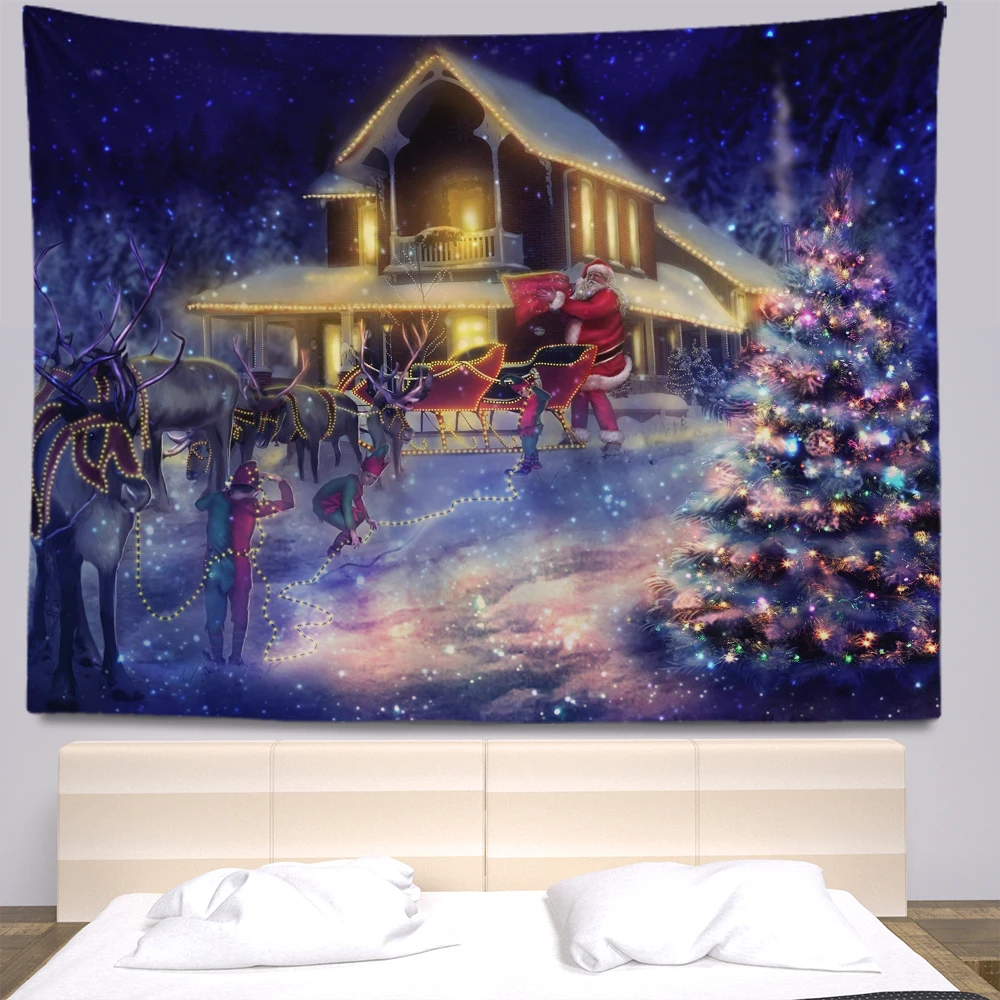 

Christmas tapestries wall hangings Bohemia hippies dormitory room decoration large cloth walls curtains bed sheets beach towels
