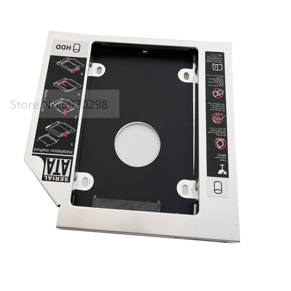 Universal Aluminum 12.7mm SATA 2nd Hard Drive HDD SSD Optical bay Caddy Frame Enclosure For MSI GT683 GT725 DS-4E1S DVD ODD