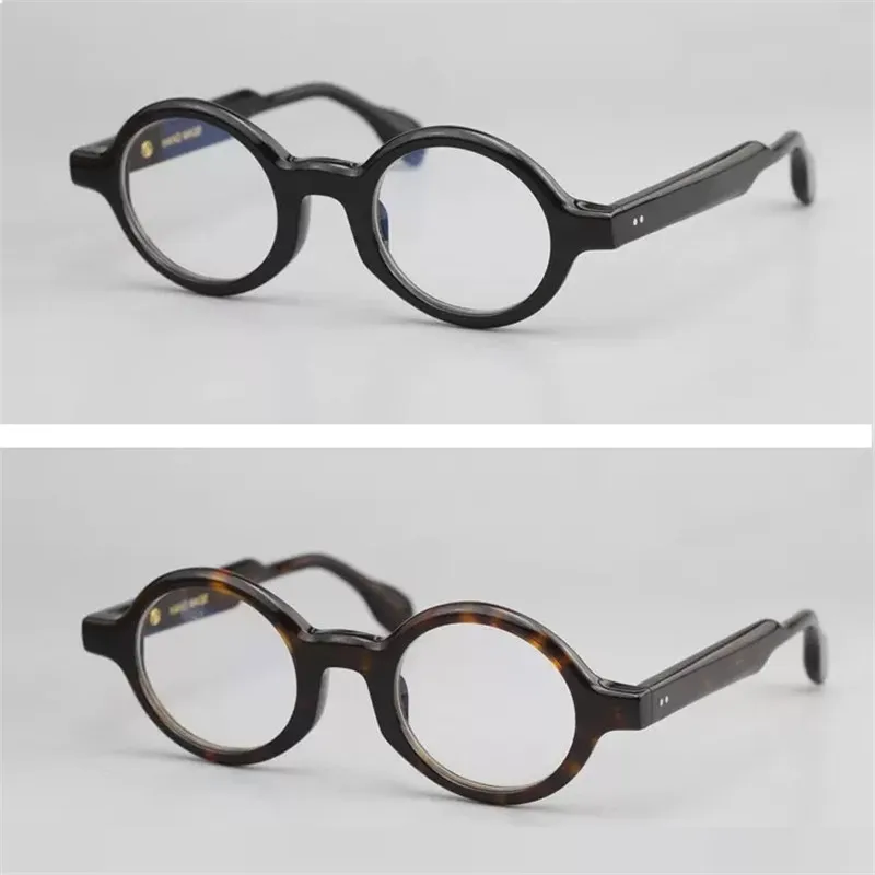 Vazrobe Small Round Eyeglasses Frame Men Women Prescription Glasses Male Anti Blue Light 0 -150 200 250 Acetate Black Nerd Brand