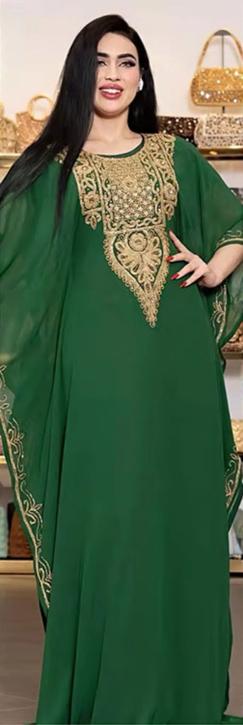 Ramadan Muslim Kaftan Abaya Dress Women Dubai Elegant Gowns Outfits African Chiffon Maxi Dress Boubou Robe Djellaba Femme