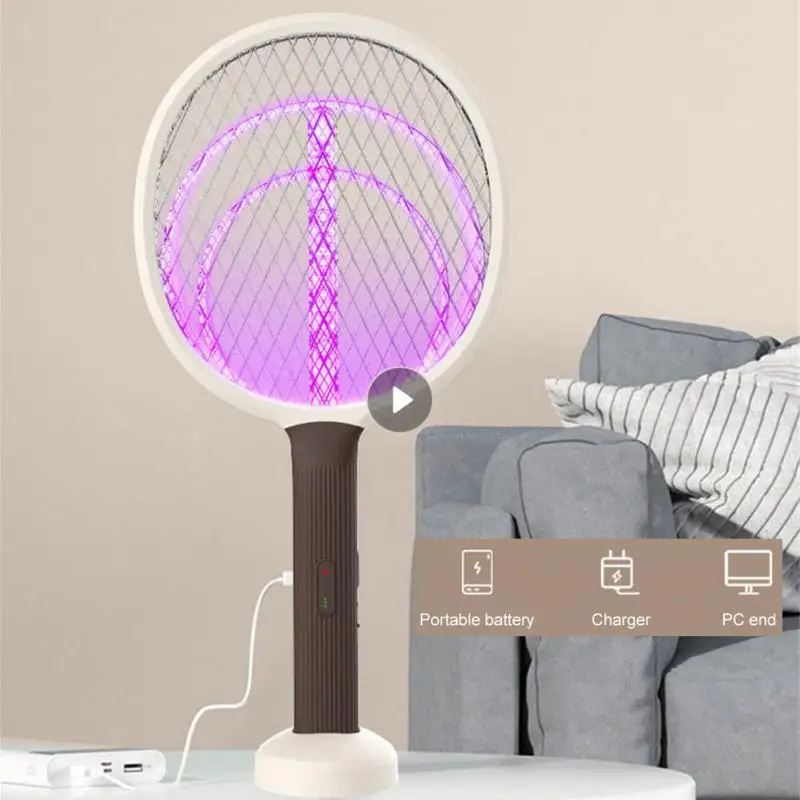 

Hot Sale Electric Insect Racket Swatter Zapper USB Rechargeable Summer Mosquito Swatter Kill Fly Bug Zapper Killer Trap Products
