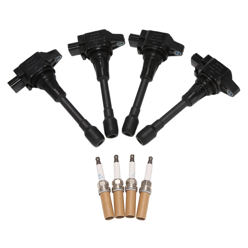 

UF549 Ignition Coil & 9029 Spark Plug Pack of 4 for Nissan Altima Cube Rogue Sentra Versa NV200 1.6L 1.8L 2.0L L4