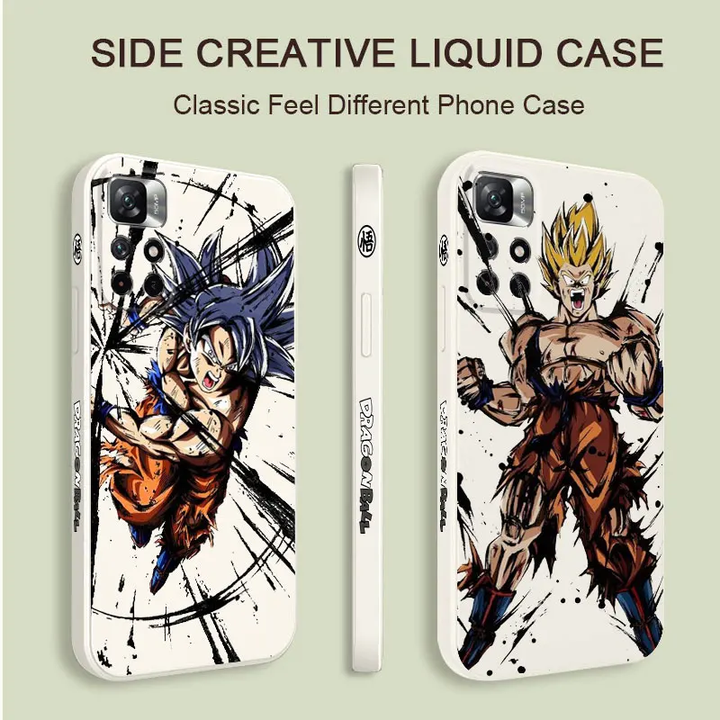 

Liquid Phone Case for Redmi Note 11 10 8 Pro 9S 8T redmi 10C 9A 9C K40 12C Silicone Cases Dragon-Ball Super Goku