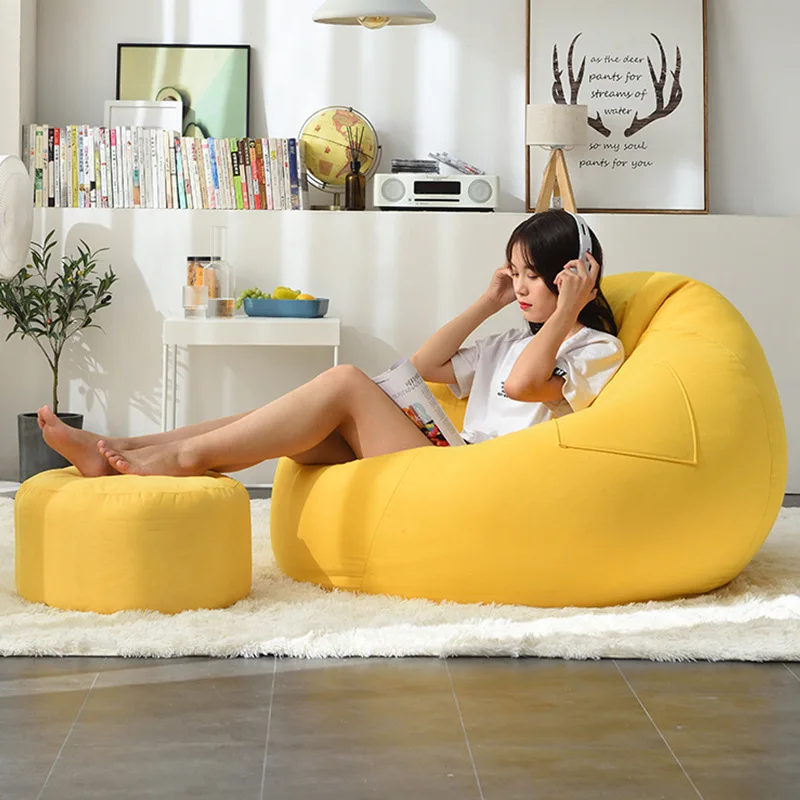 Большая Надувная сумка для дивана стулья без наполнителя льняная ткань чехол