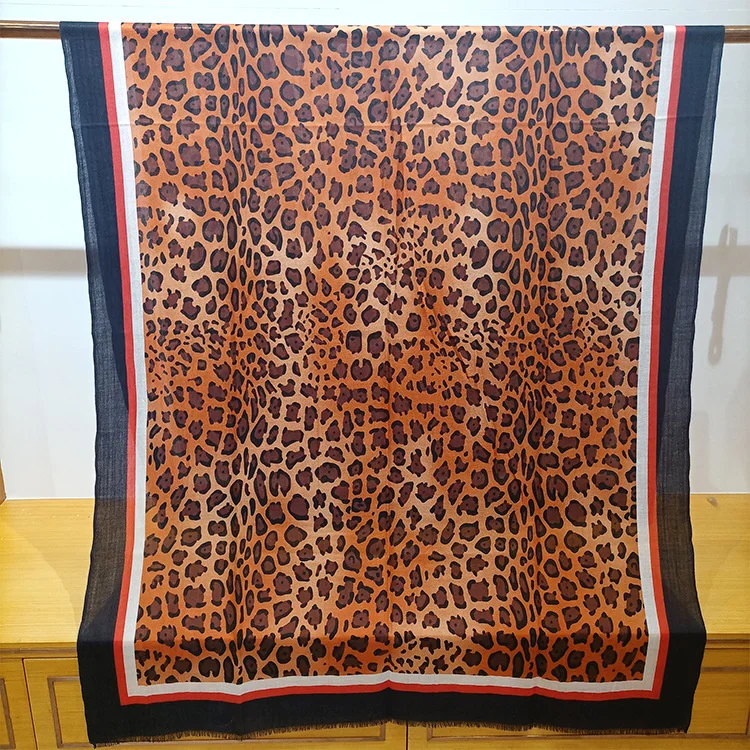 100% кашемировые длинные зимние теплые женские шарфы Naizaiga с леопардовым принтом