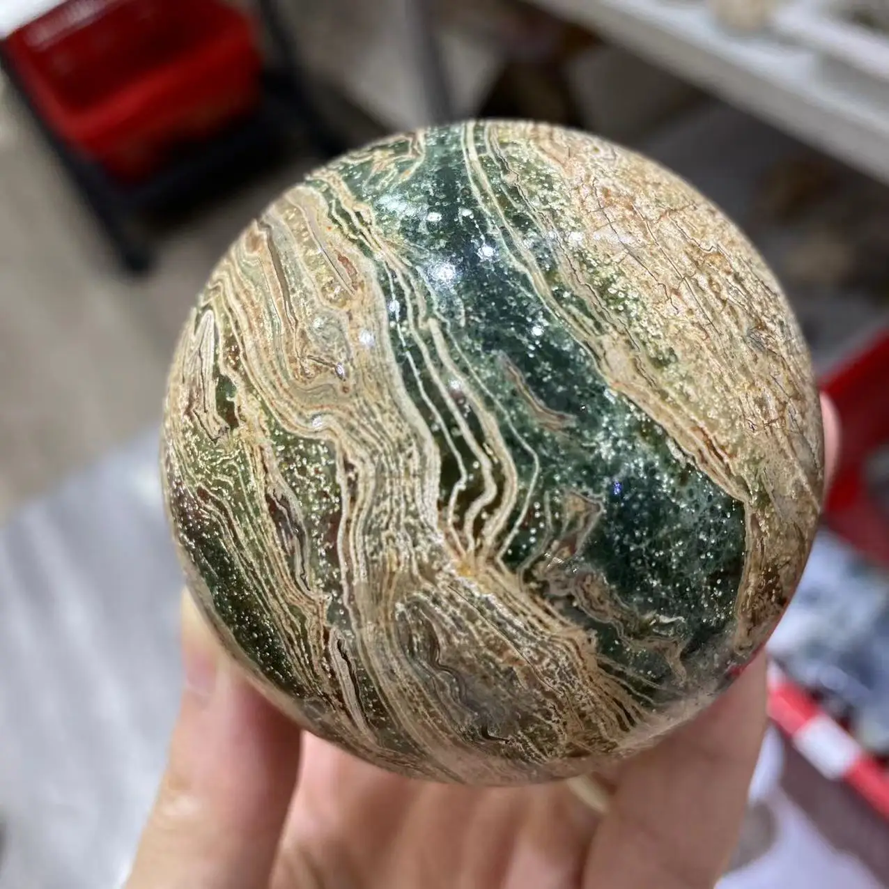 

Natural Colorful Agate Crystal Energy Ball Hand-Polished Room Office Decoration Gift