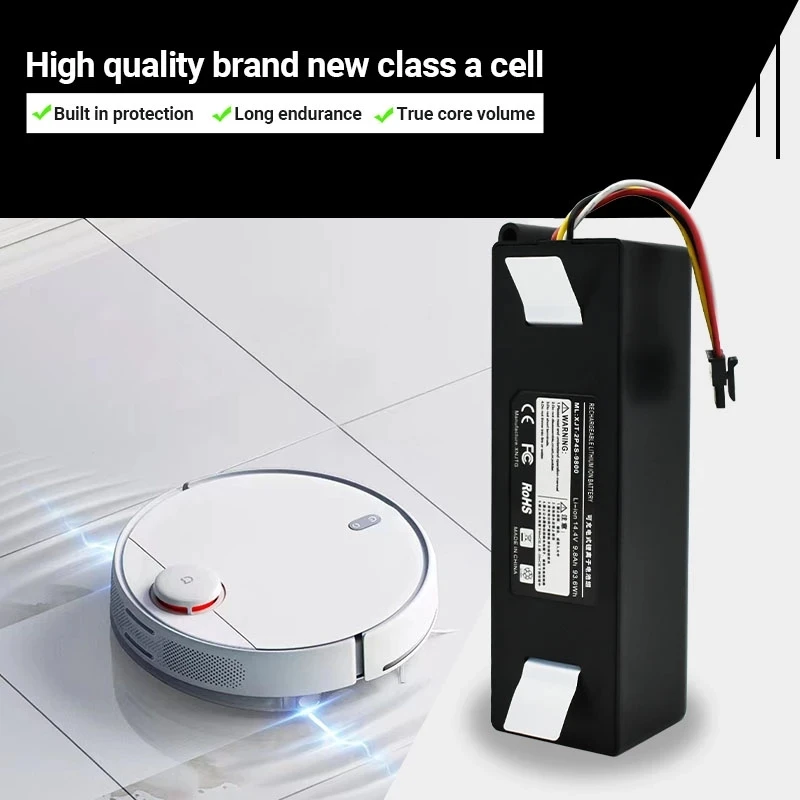 

New Batterie de remplacement pour aspirateur Robot Xiaomi Roborock S50 S51 S55 1 S batterie li-ion 14.4V LG cell Panasonic cell