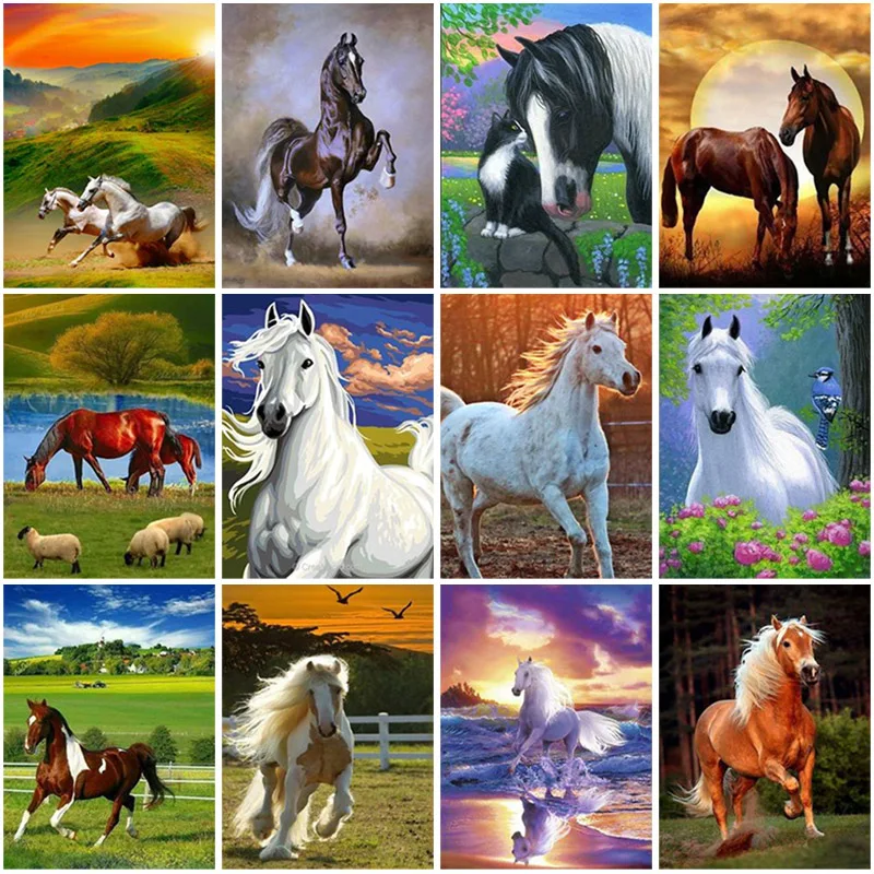 

DIY Horse 5D Diamond Painting Full Square Drill Animal Embroidery Mosaic Cross Stitch Kit Wall Art Home Decor Chirstmas Gift