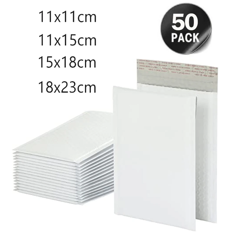 

10/30/50PCS White Bubble Envelopes Bags Different Specifications Waterproof Mailers Padded Shipping Envelope Foam Mailing Bag