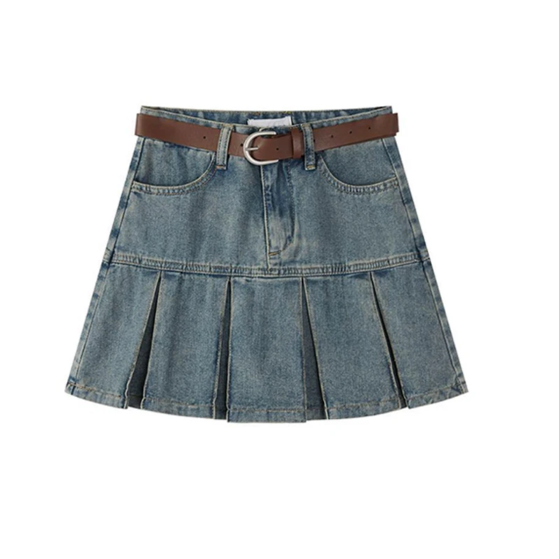 Короткая плиссированная юбка для женщин Новинка лета 2024 трапециевидная короткая