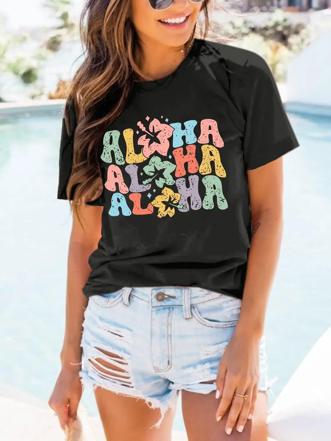 Гавайские рубашки для женщин футболки с цветочным рисунком топы тропического