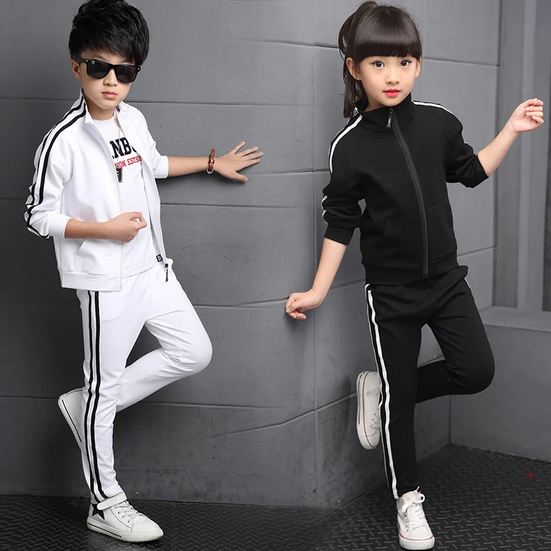 

Teenage Girls Clothing Casual Kids Tracksuit Spring Children Boys Cotton Zipper Sweatshirt + Long Pants Set For 5 - 14 Years