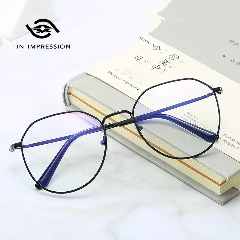 

Polygonal Frame Anti-blue Light Radiation 0° Glasses and Finished Myopia Glasses With degree For Women Minus Glasses -50 to -600