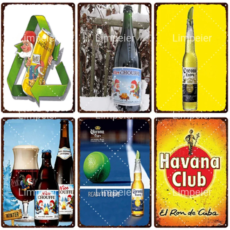 Металлический постер в стиле ретро с изображением алкоголя шампанского |