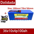 Оригинальный аккумулятор 36 В 10S4P, 1000 Ач, аккумулятор высокой мощности 100000 Вт, 42 в, мА  ч, электрический велосипед Ebike BMS + зарядное устройство 42В 2A