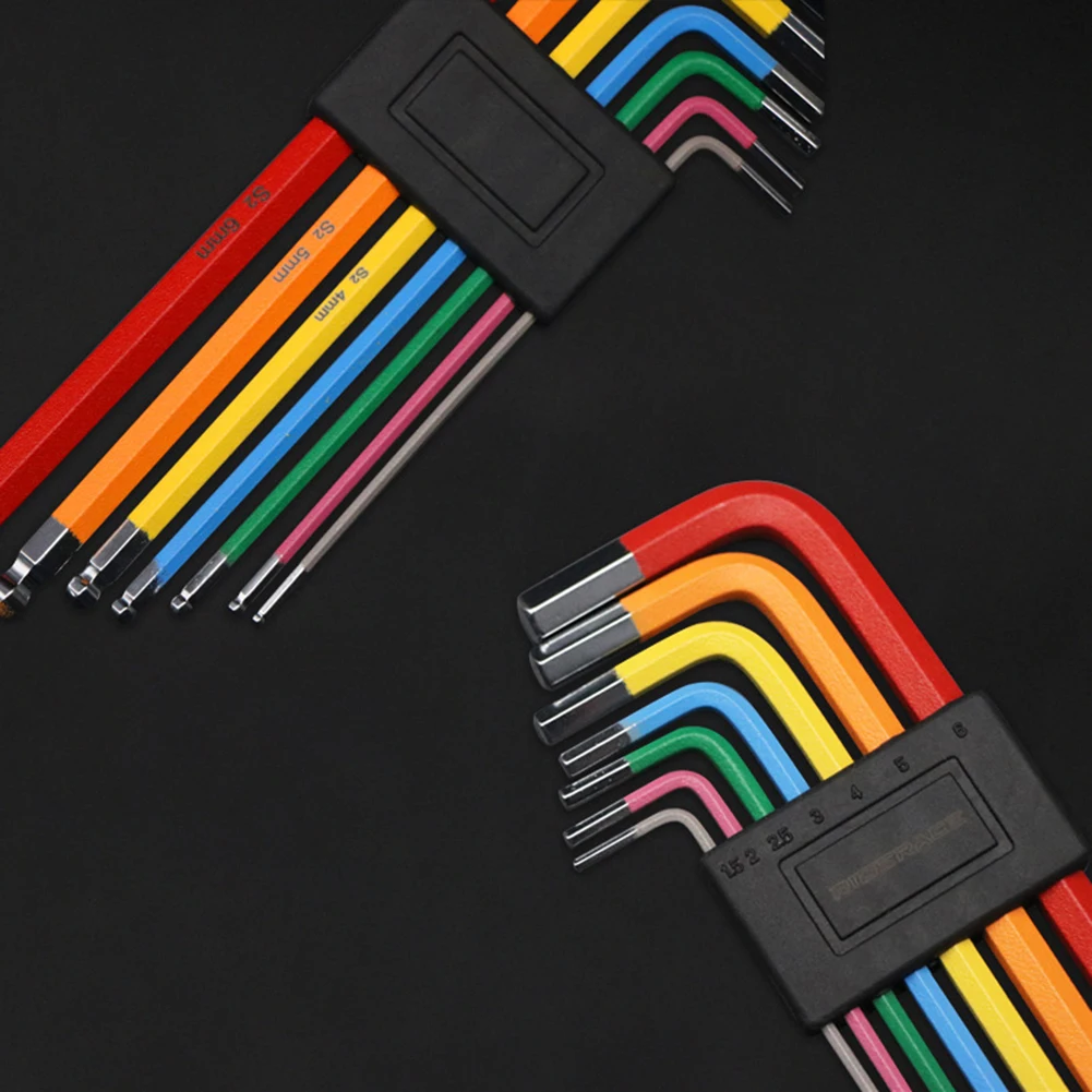 

Professional L-Shaped Bicycle Hex Wrench Set 1.5 To 6mm MTB Road Bike Repair Tools Colorful Hexagon Spanner Flat Ball Opening