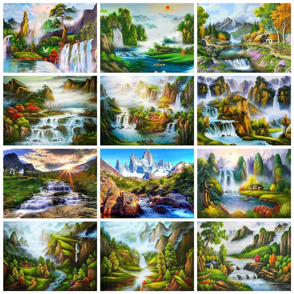 

Красочная Алмазная мозаика AB, Набор для творчества, речная картина, картина, пейзаж, вышивка, украшение для гостиной