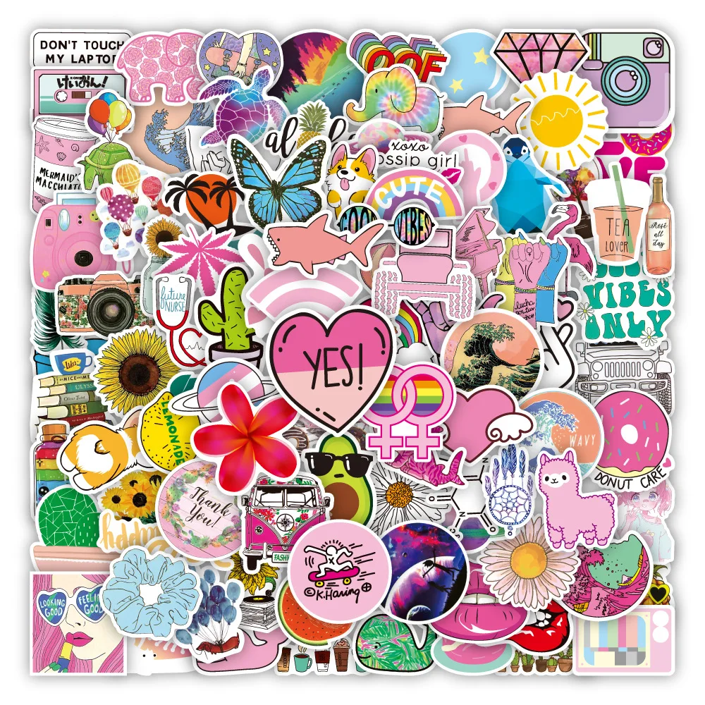 

10/30/50PCS New Popular Cartoon Small Fresh Sticker Pack Skateboard Decoration DIY Laptop Waterproof Children's Decals Wholesale